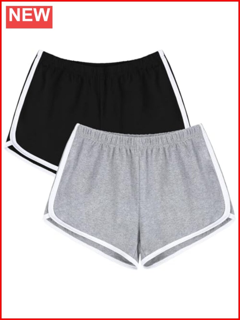 Women's Cotton Spandex Athletic Shorts Pack of 2 Yoga Running Dance